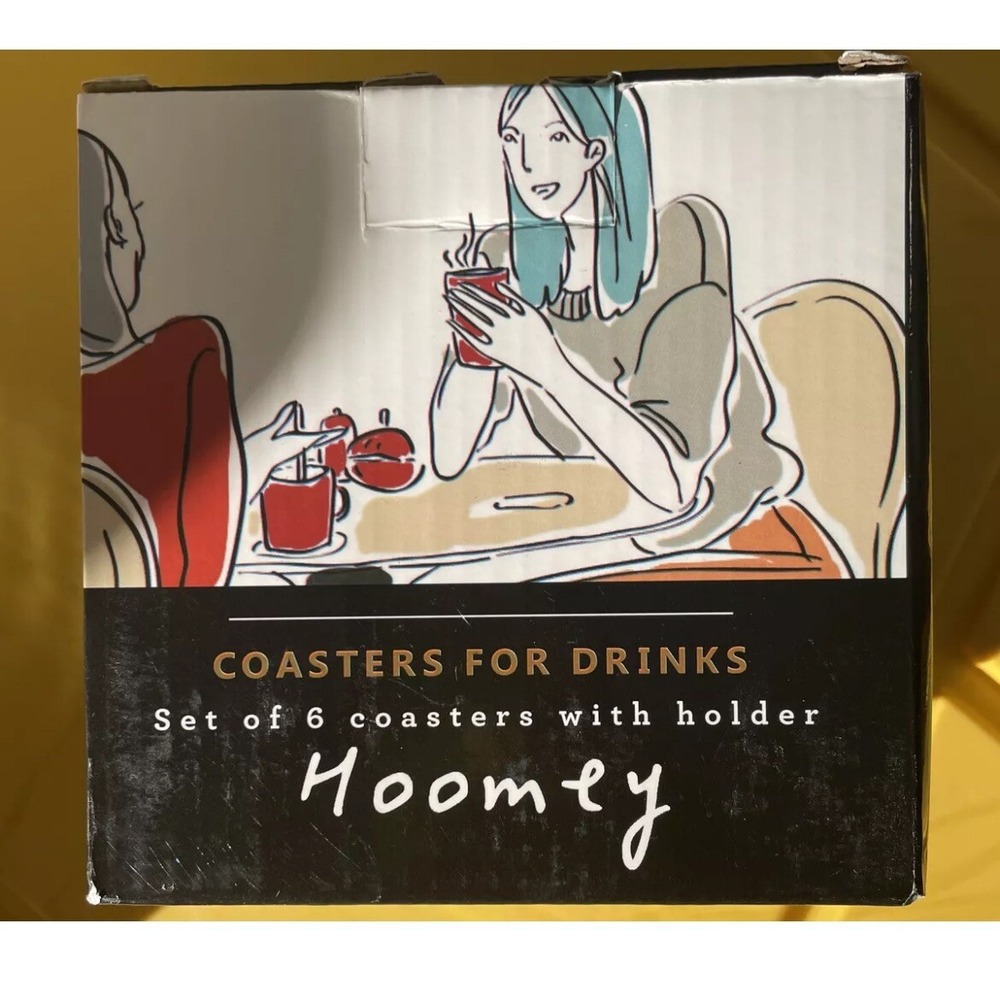 Hoomey coasters for drinks, set of 6